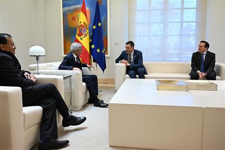 14/01/2025. Pedro Sánchez, encuentro con el ministro de la República de la India, Subrahmanyam Jaishankar. El presidente del Gobierno, Pedro...